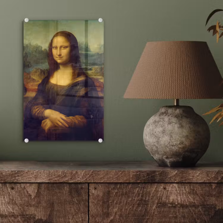 Glas schilderij - Mona Lisa - Leonardo da Vinci — 3