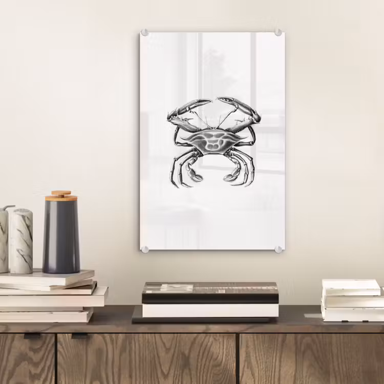 Glas schilderij - Ernst Haeckel - Vintage - Kunst - Krab — 1