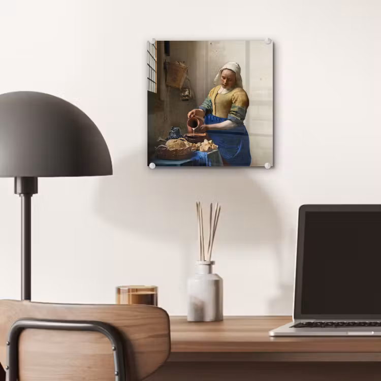 Glas schilderij - Het melkmeisje - Kunst - Oude meesters - Vermeer — 6