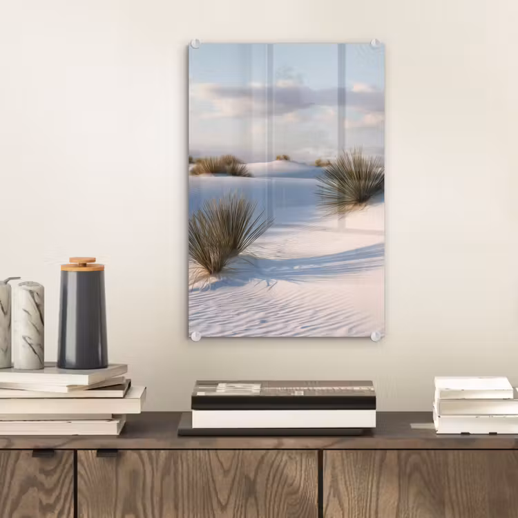 Glas schilderij - Duinen - Gras - Wolken - Beige — 2