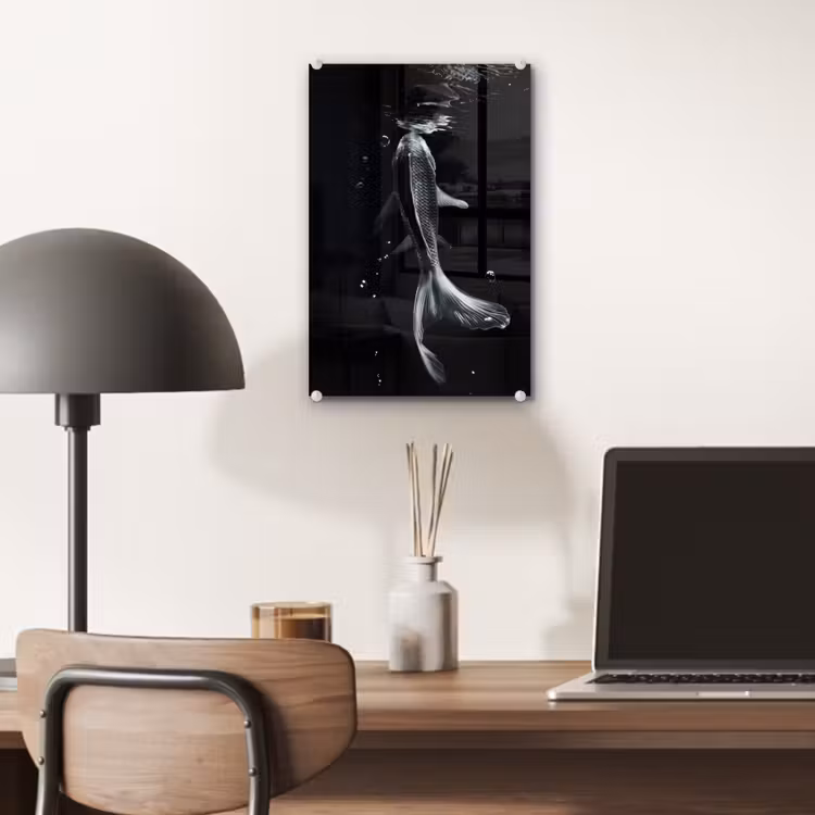 Glas schilderij - Koi - Vissen - Water - Zwart — 7