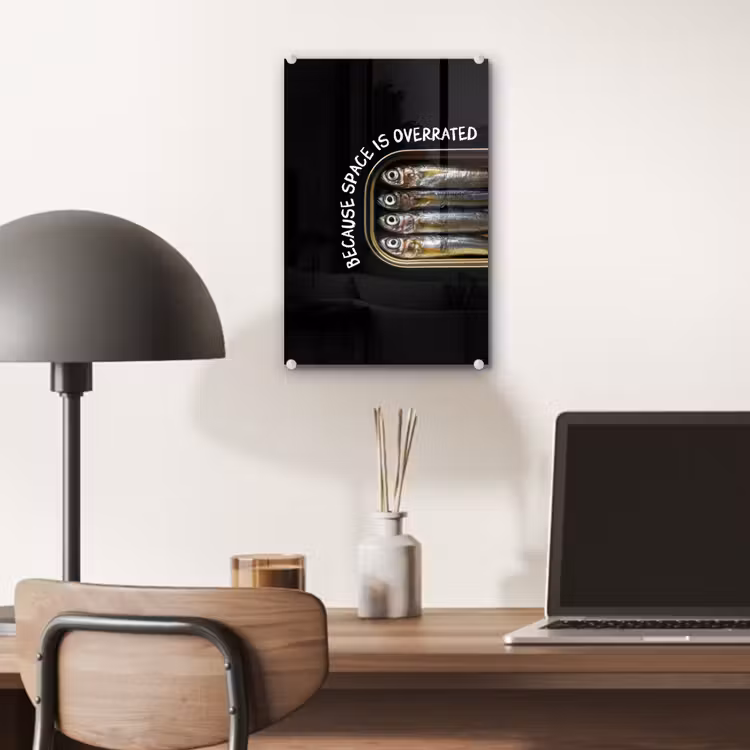 Glas schilderij - Sardines - Tekst - Vis - Blik — 7