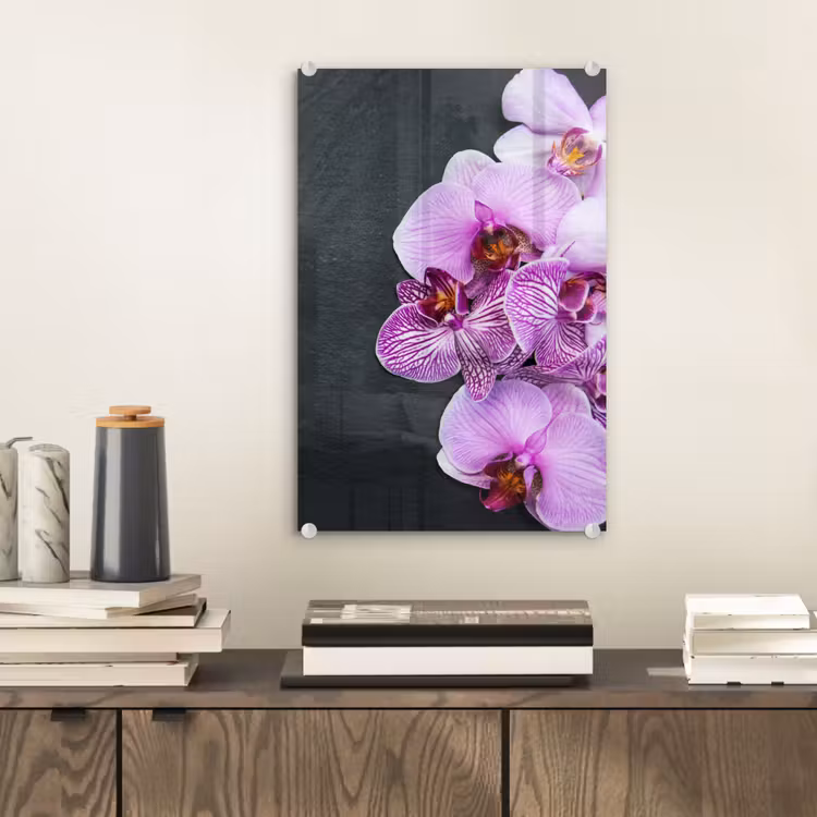 Glas schilderij - Orchidee - Bloemen - Roze - Flora — 2