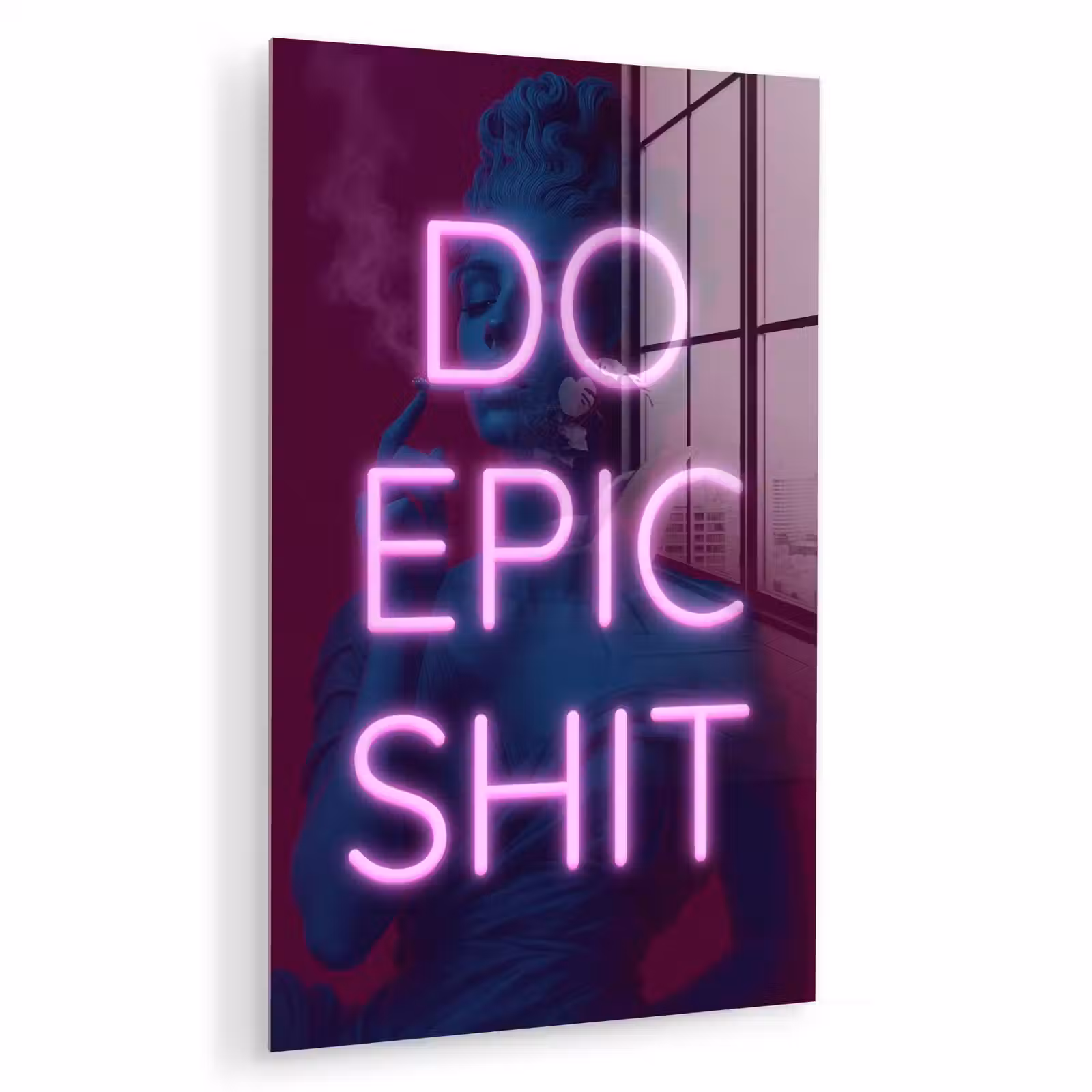 Glas schilderij - Buste - Neon - LED - Letters — 1