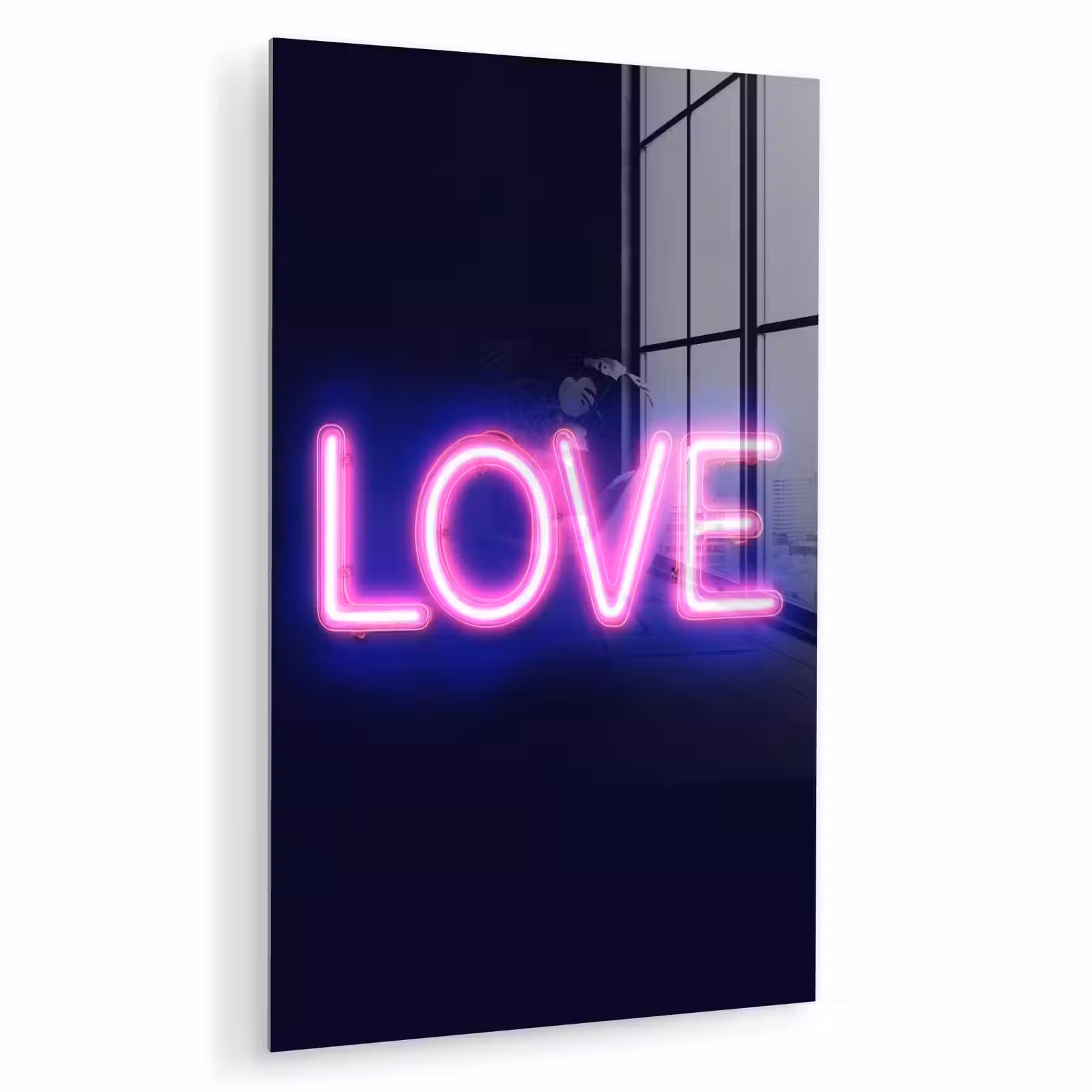 Glas schilderij - Neon - Love - Valentijn — 1