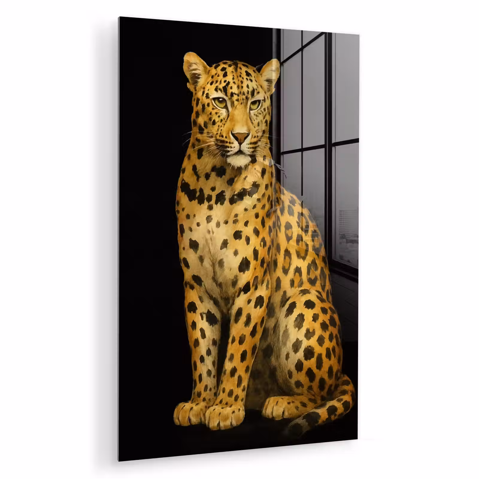 Glas schilderij - Panter - Realistisch - Bruin — 1