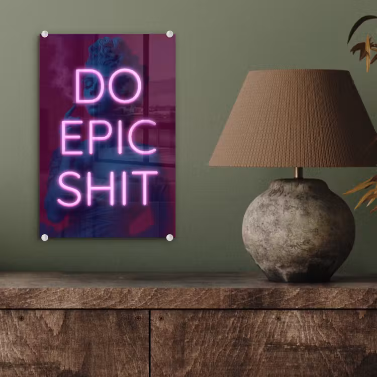Glas schilderij - Buste - Neon - LED - Letters — 4