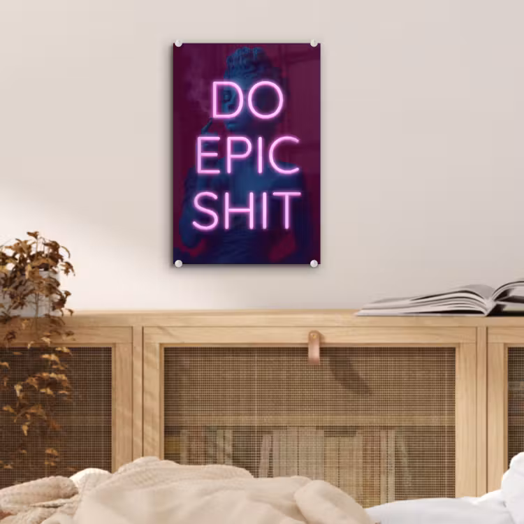 Glas schilderij - Buste - Neon - LED - Letters — 5