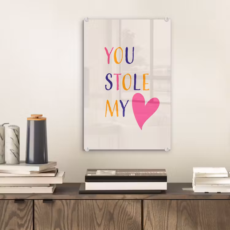 Glas schilderij - Hart - Valentijn - Tekst — 2
