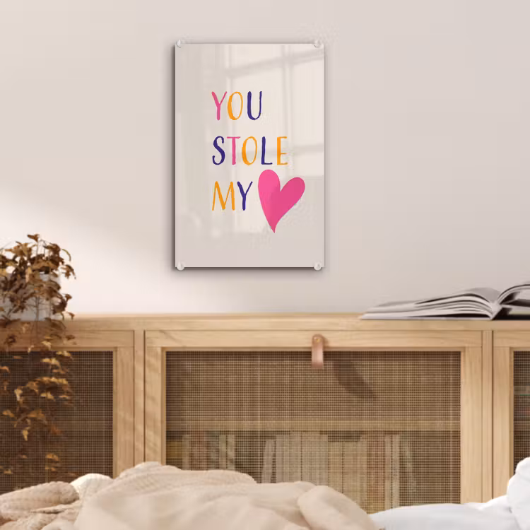 Glas schilderij - Hart - Valentijn - Tekst — 5