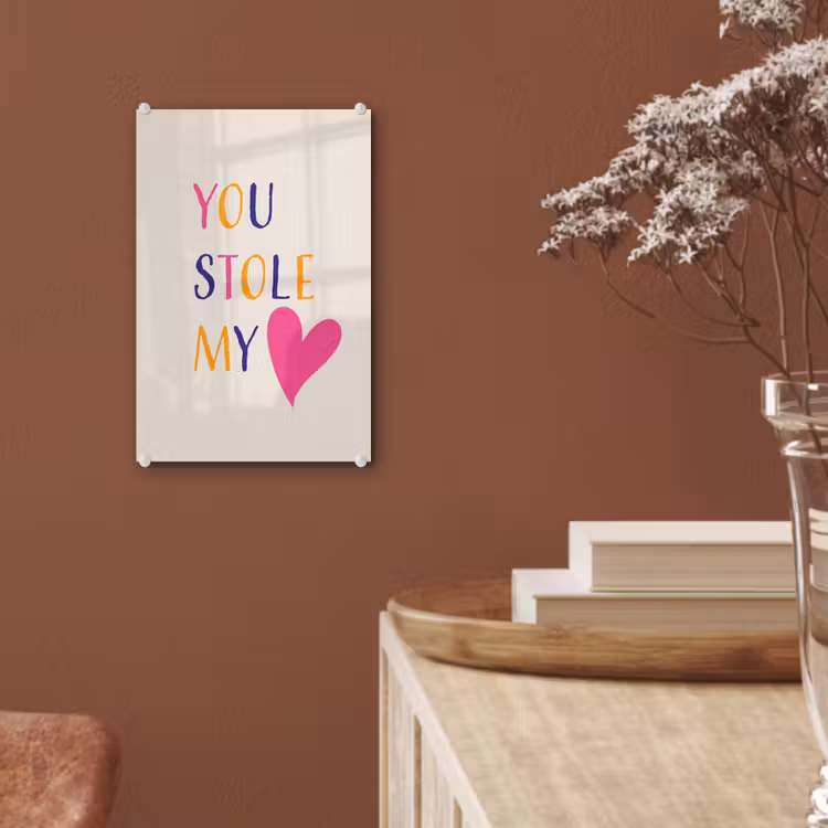 Glas schilderij - Hart - Valentijn - Tekst — 6