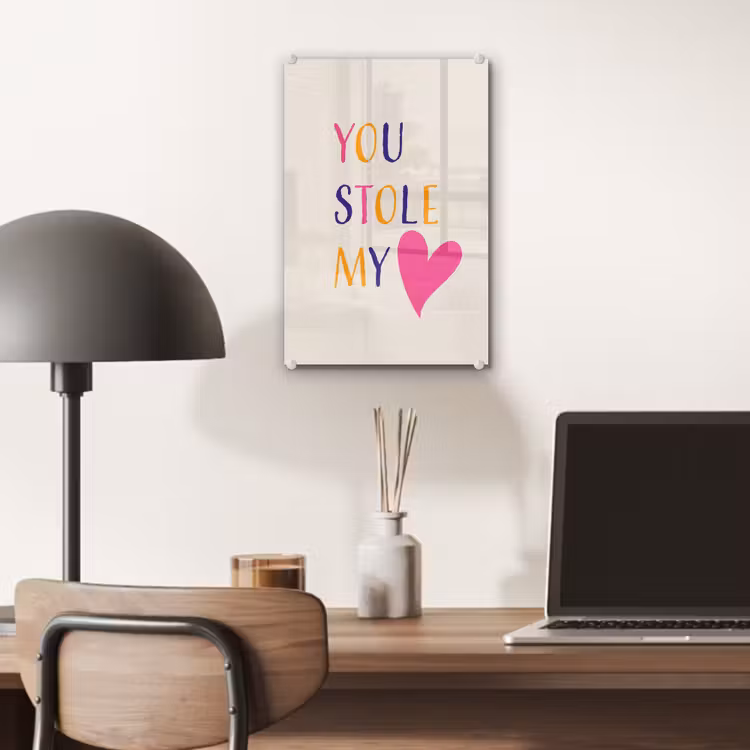 Glas schilderij - Hart - Valentijn - Tekst — 7