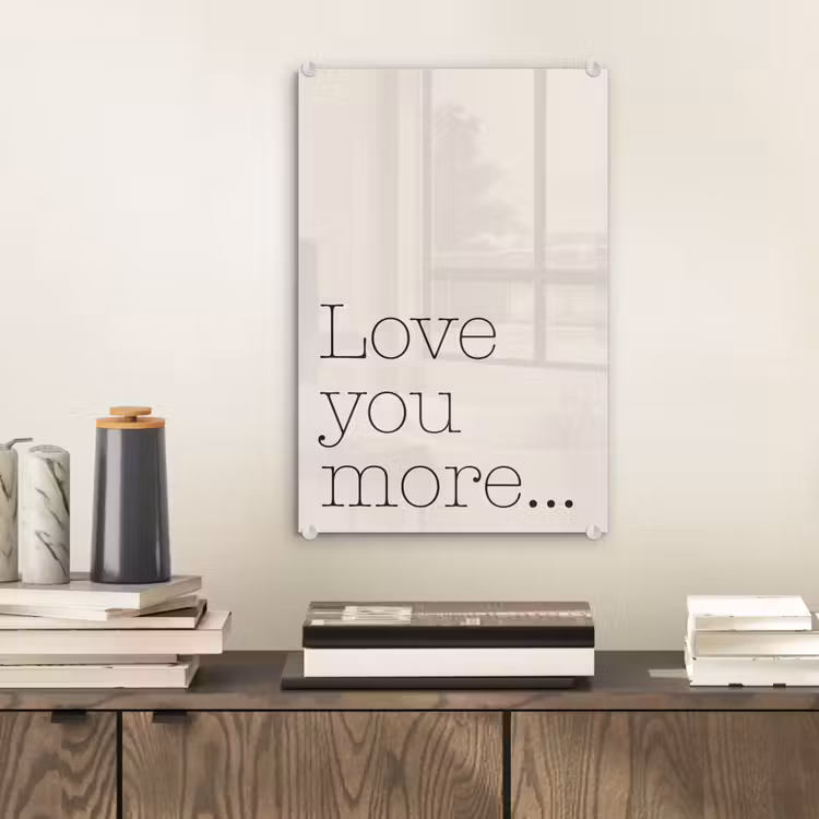 Glas schilderij - Minimalistisch - Love - Beige — 2
