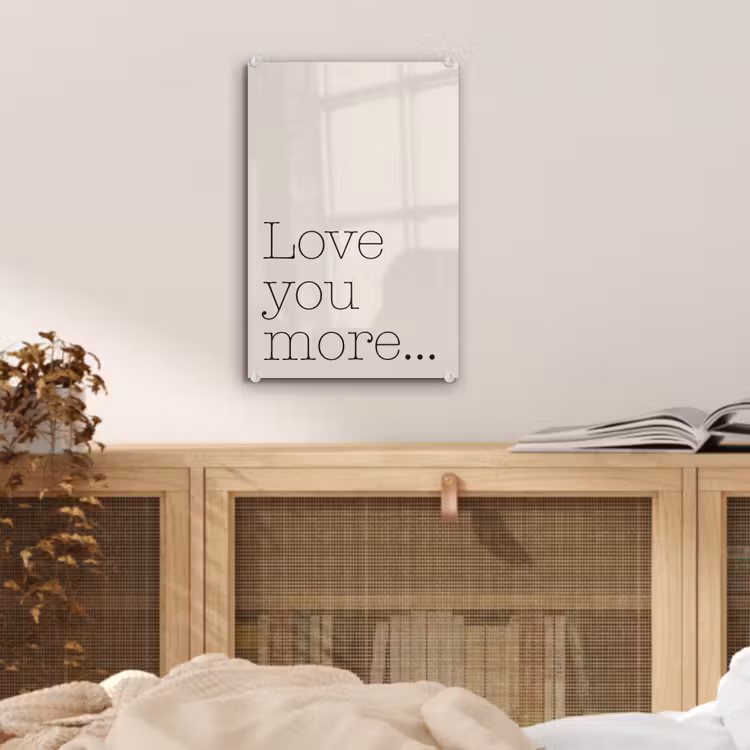 Glas schilderij - Minimalistisch - Love - Beige — 5