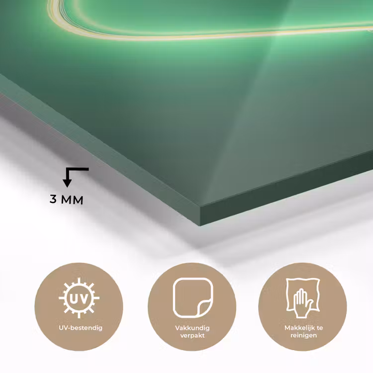 Glas schilderij - Neon - Groen - Licht — 3