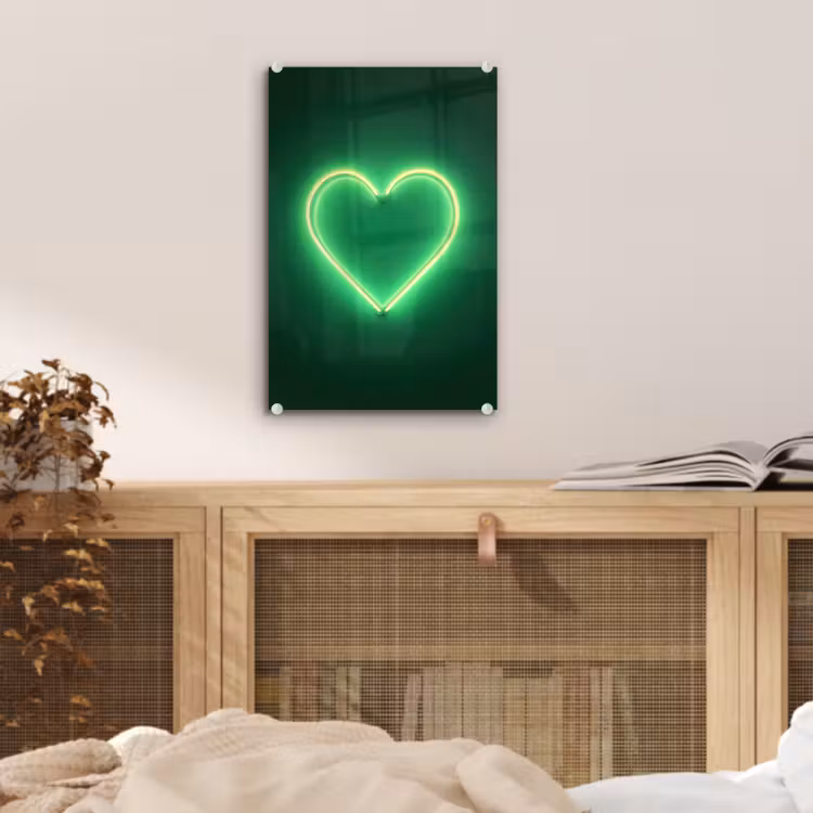 Glas schilderij - Neon - Groen - Licht — 5