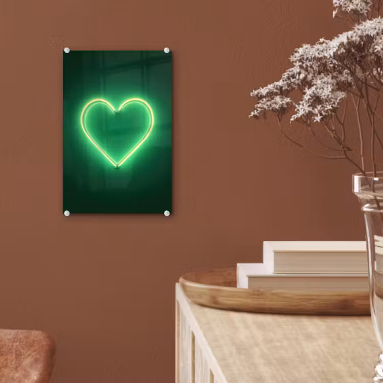 Glas schilderij - Neon - Groen - Licht — 6