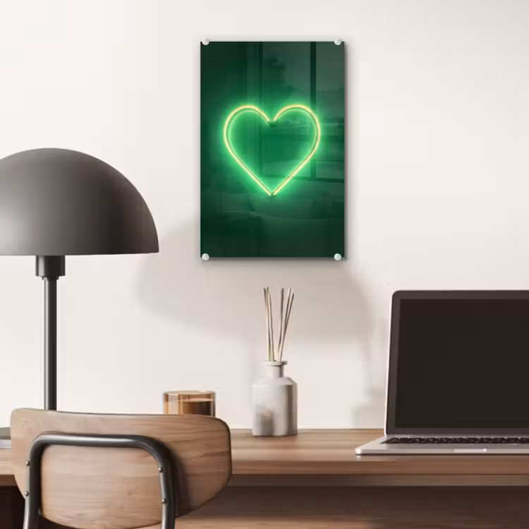 Glas schilderij - Neon - Groen - Licht — 7