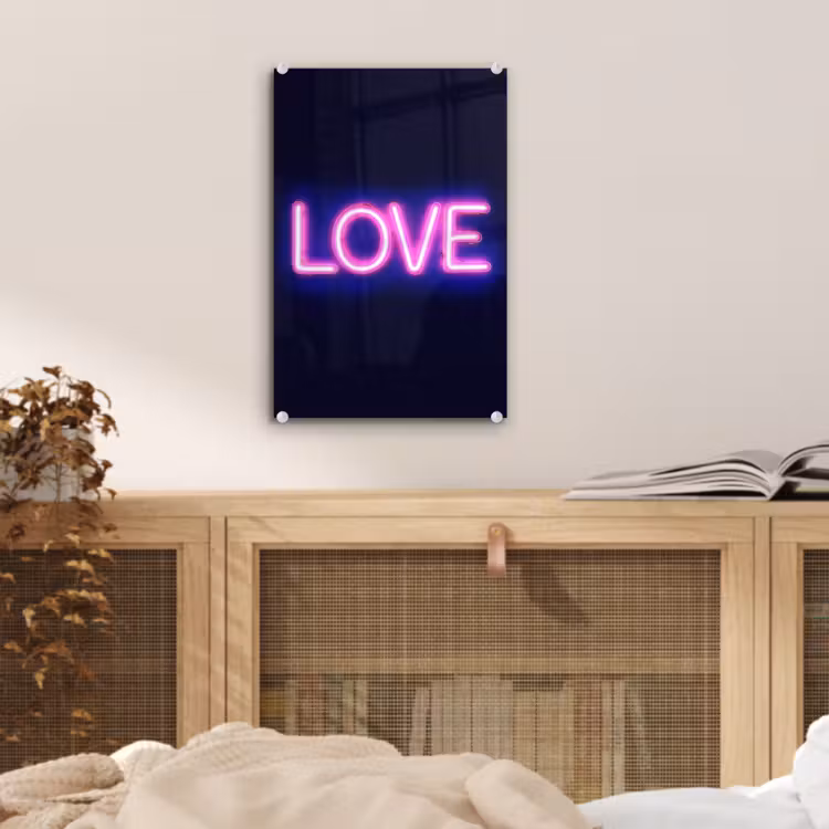 Glas schilderij - Neon - Love - Valentijn — 5