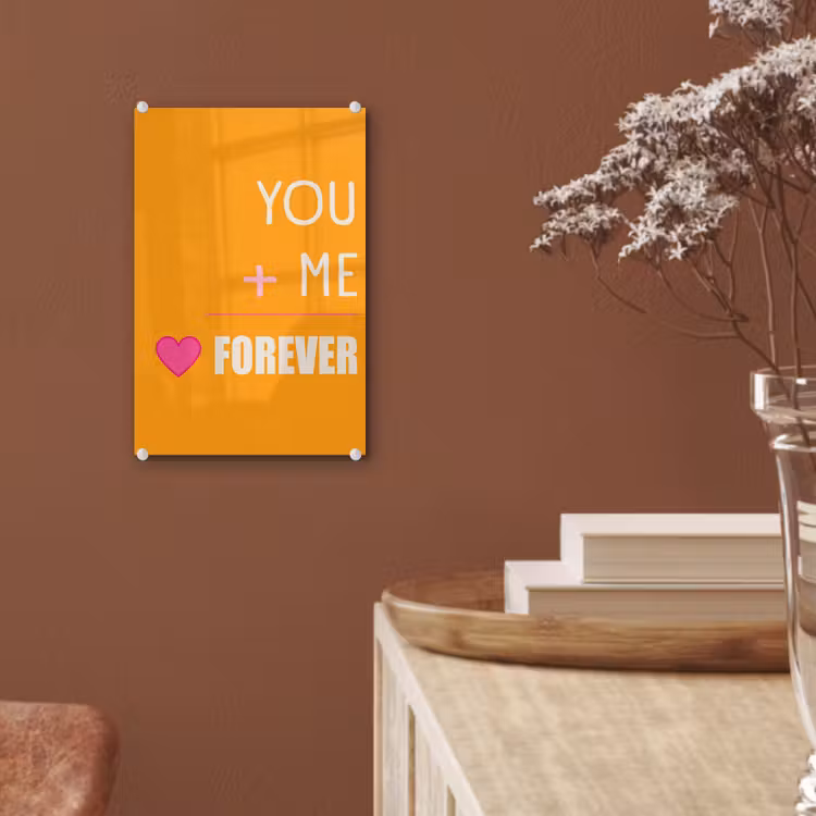 Glas schilderij - Oranje - Love - Valentijn — 6
