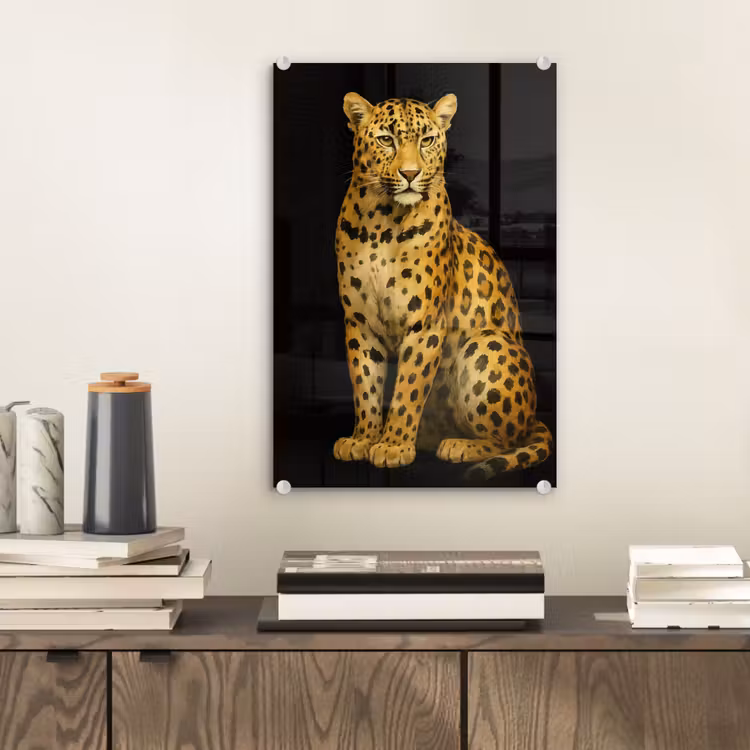 Glas schilderij - Panter - Realistisch - Bruin — 2