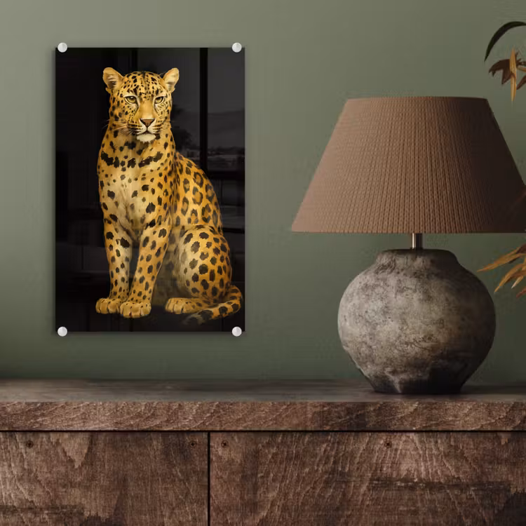 Glas schilderij - Panter - Realistisch - Bruin — 4