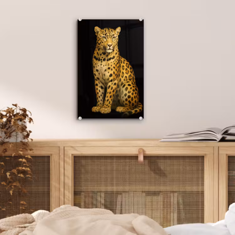 Glas schilderij - Panter - Realistisch - Bruin — 5