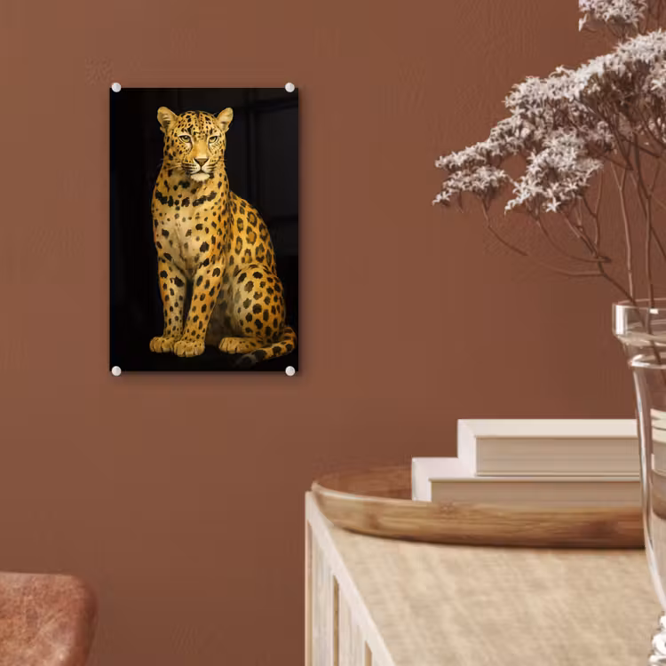 Glas schilderij - Panter - Realistisch - Bruin — 6