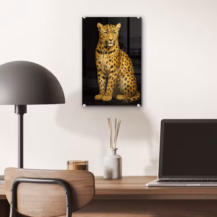 Glas schilderij - Panter - Realistisch - Bruin — 7