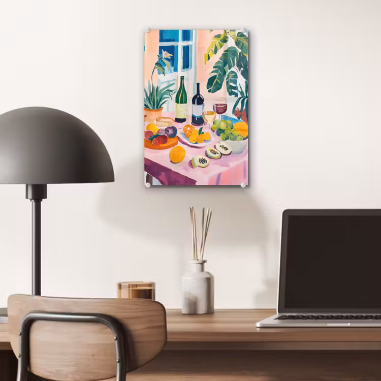 Glas schilderij - Tafel - Wijn - Fruit — 7