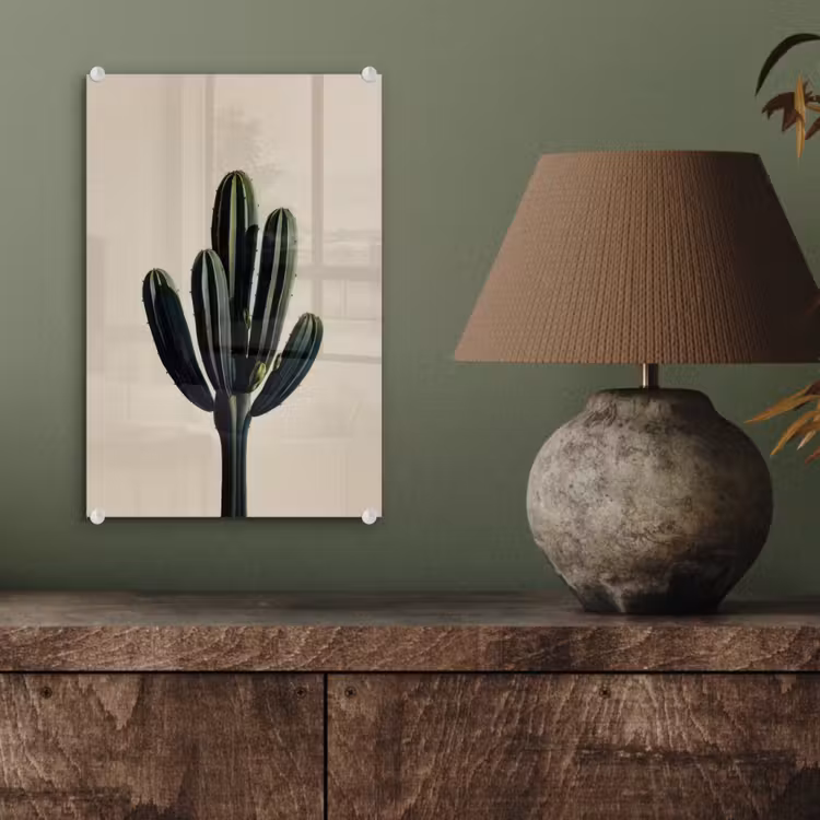 Glas schilderij - Cactus - Subtiel - Groen — 4