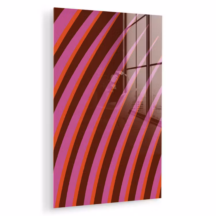 Glas schilderij - Lijnen - Rood - Beweging — 1