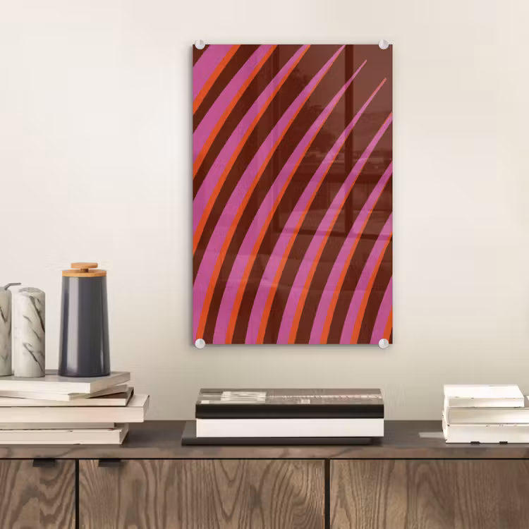 Glas schilderij - Lijnen - Rood - Beweging — 2