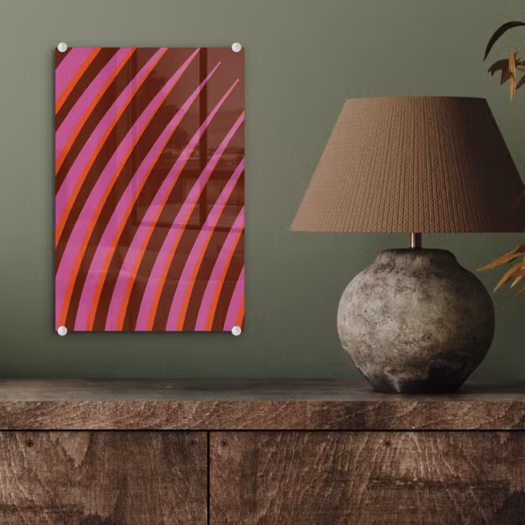 Glas schilderij - Lijnen - Rood - Beweging — 4