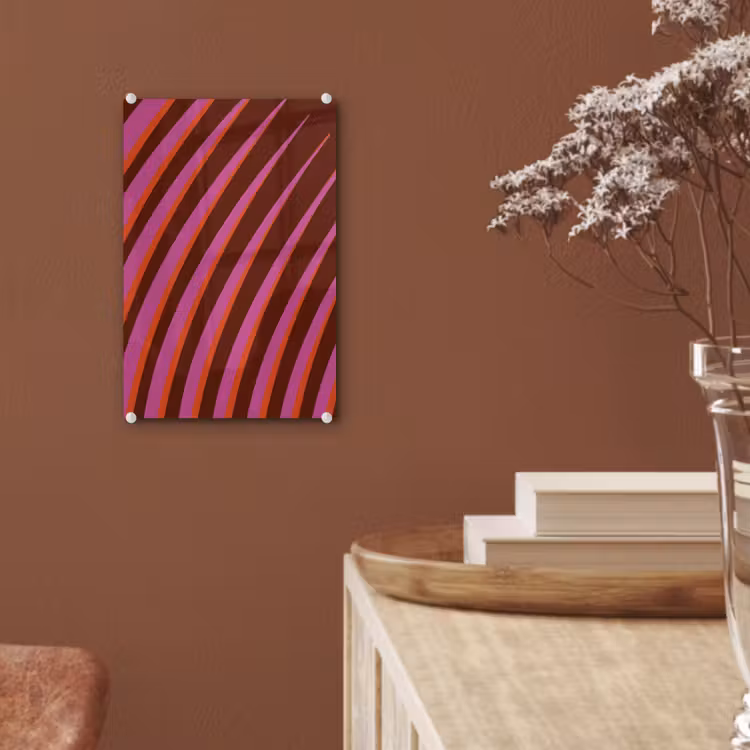 Glas schilderij - Lijnen - Rood - Beweging — 6