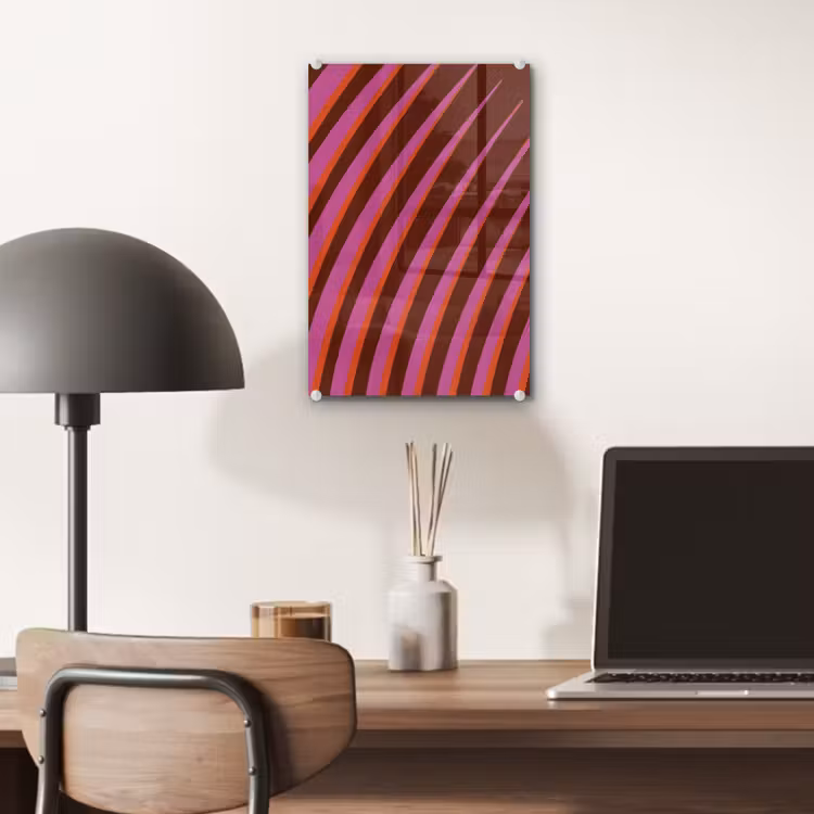 Glas schilderij - Lijnen - Rood - Beweging — 7