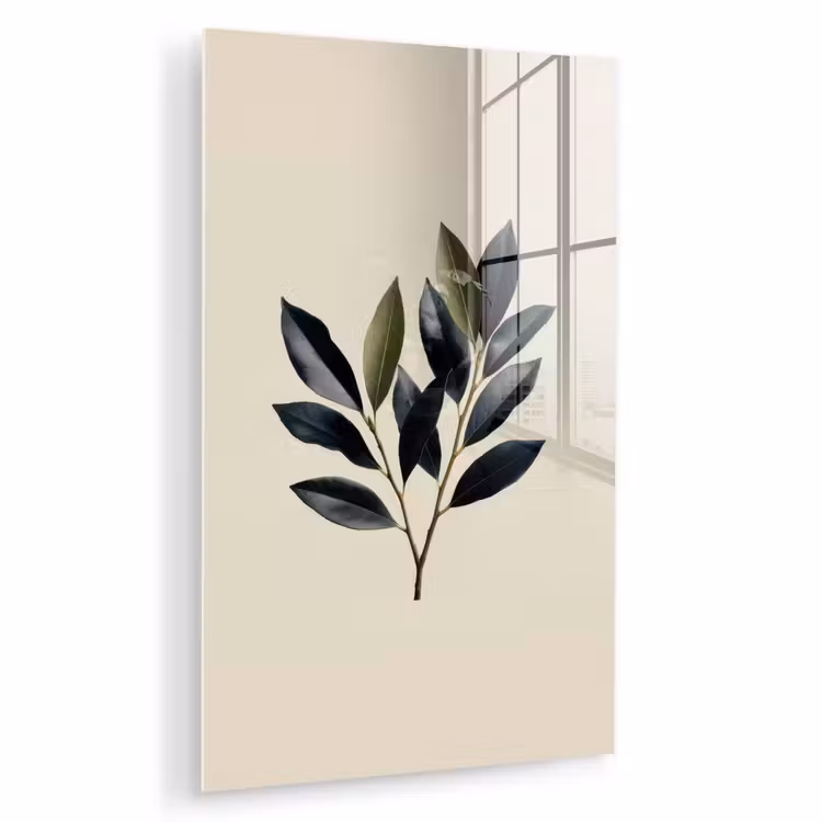 Glas schilderij - Ovaal - Olijfgroen - Simpel — 1