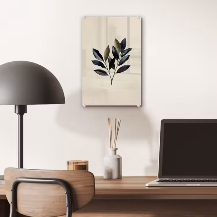 Glas schilderij - Ovaal - Olijfgroen - Simpel — 7