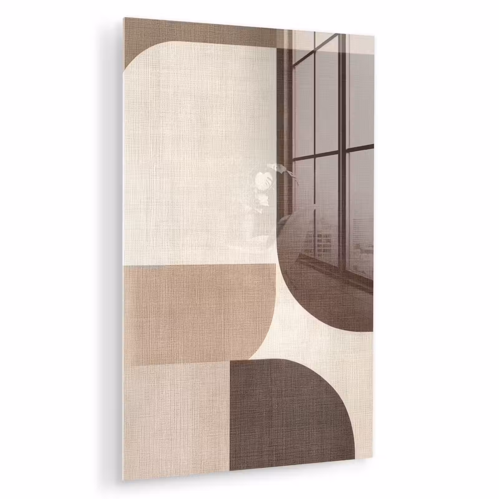 Glas schilderij - Geometrisch - Geweven structuur - Modern — 1