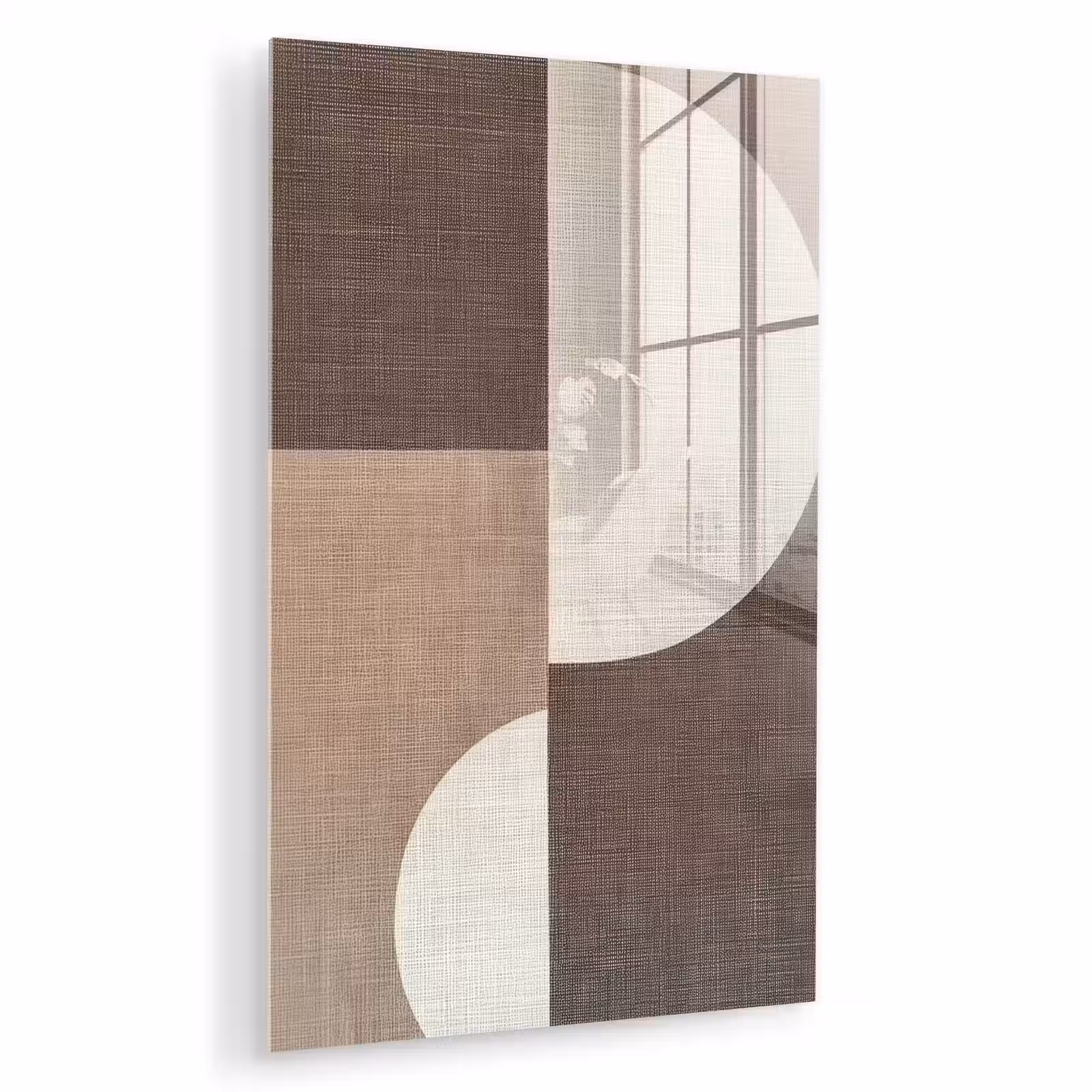 Glas schilderij - Raster - Halve cirkels - Contrast — 1