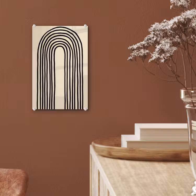 Glas schilderij - Boogvormen - Zwart - Strak — 6