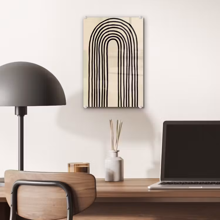 Glas schilderij - Boogvormen - Zwart - Strak — 7
