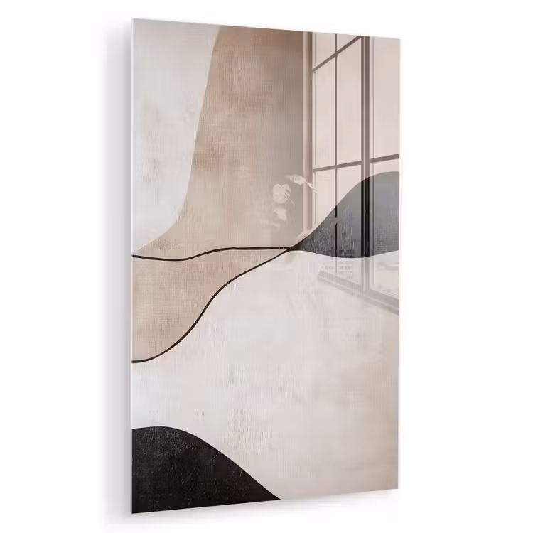 Glas schilderij - Contourlijnen - Abstracte landschap — 1