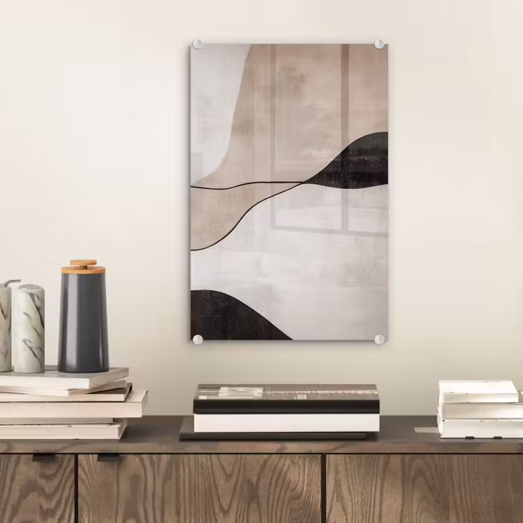 Glas schilderij - Contourlijnen - Abstracte landschap — 2