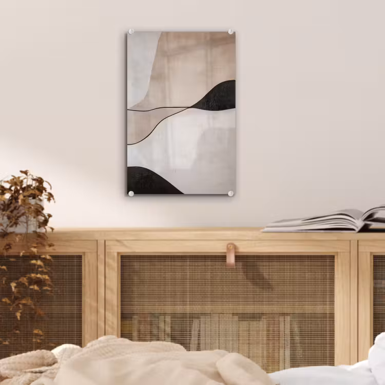 Glas schilderij - Contourlijnen - Abstracte landschap — 5
