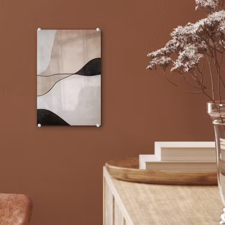 Glas schilderij - Contourlijnen - Abstracte landschap — 6