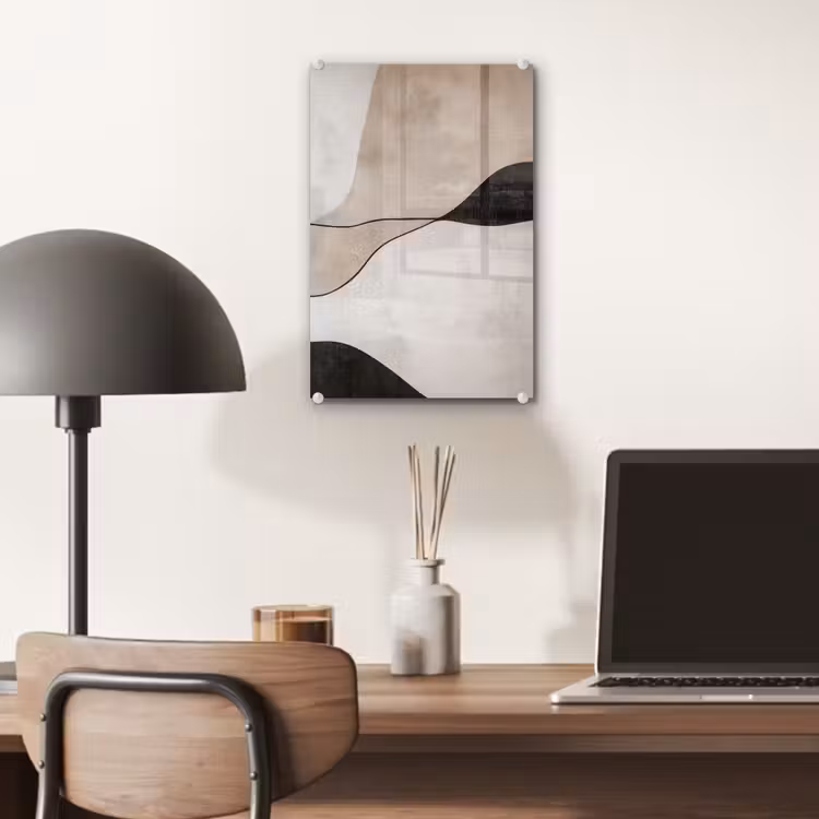 Glas schilderij - Contourlijnen - Abstracte landschap — 7