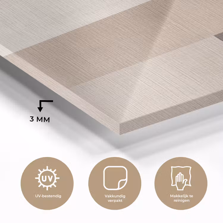 Glas schilderij - Geometrisch - Geweven structuur - Modern — 3