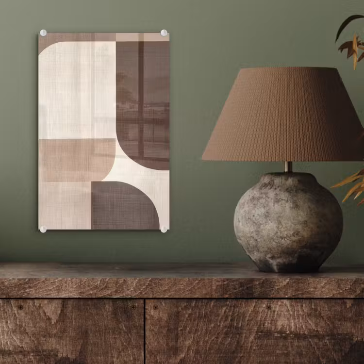 Glas schilderij - Geometrisch - Geweven structuur - Modern — 4