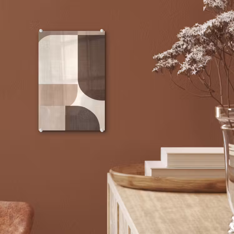 Glas schilderij - Geometrisch - Geweven structuur - Modern — 6